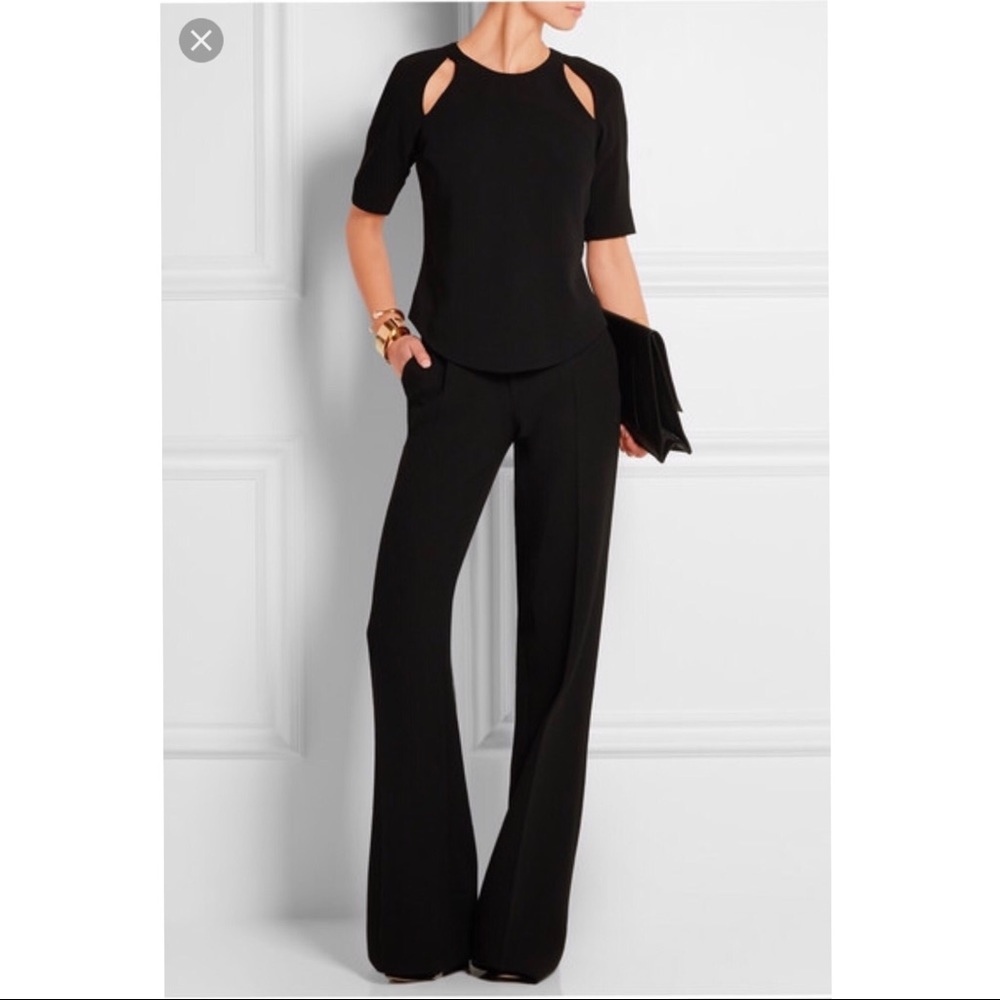 Elizabeth and James Black Cutout Shoulder Short Sleeve Top